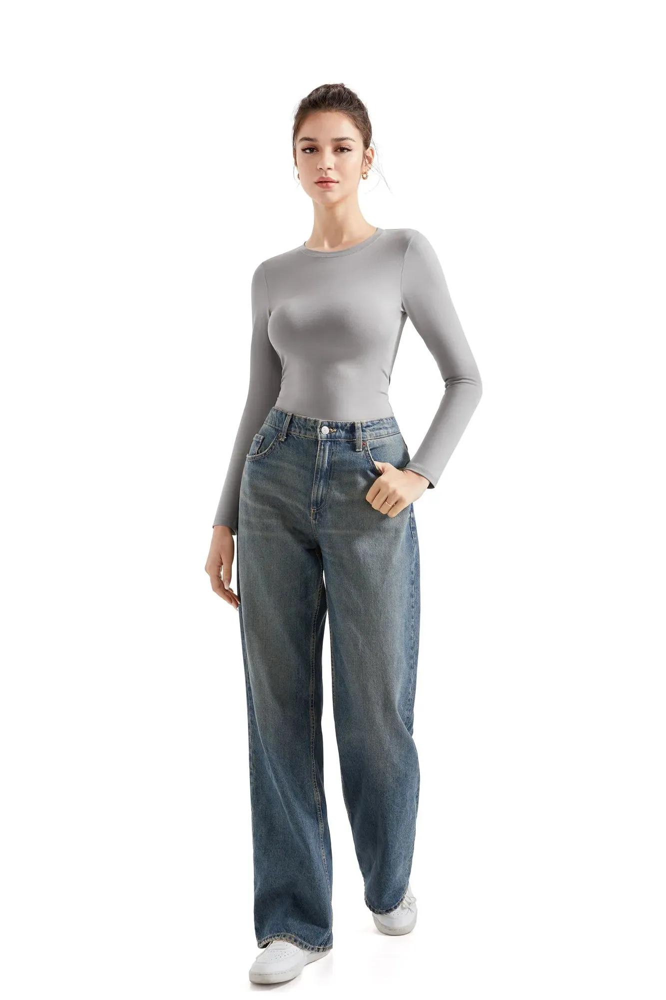 Cotton Jersey Crew Neck Shirt - Long Sleeve