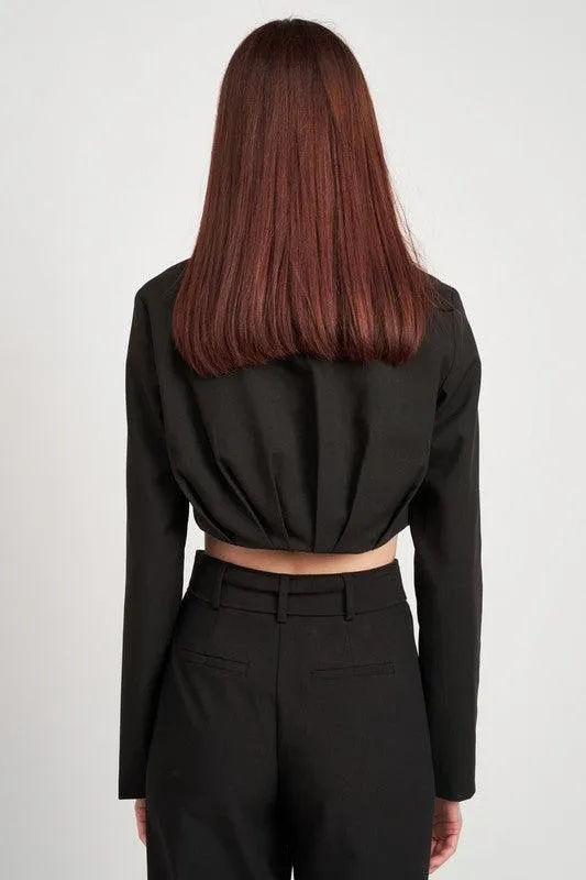 Cropped Jacket With Shirred Detail