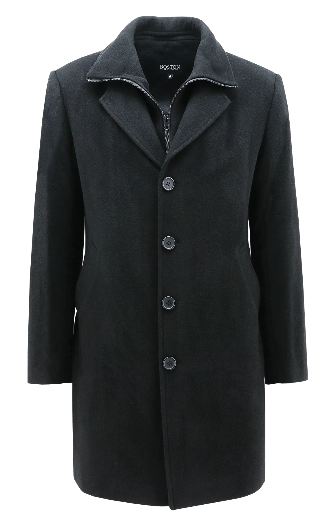 DANIEL HECHTER PROFILE 3/4 OVERCOAT BLACK WOOL