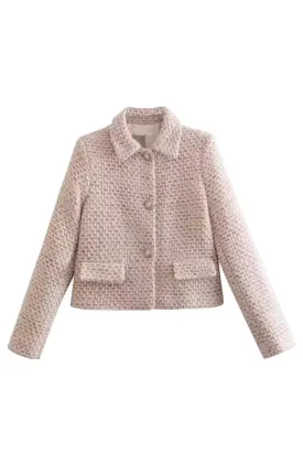 'Darla' Tweed-Knit Long Sleeved Jacket