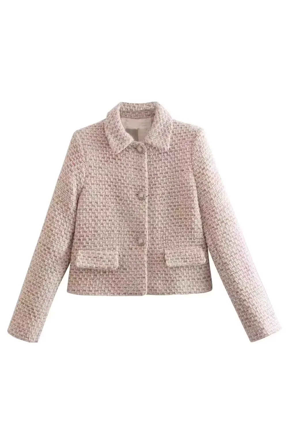 'Darla' Tweed-Knit Long Sleeved Jacket