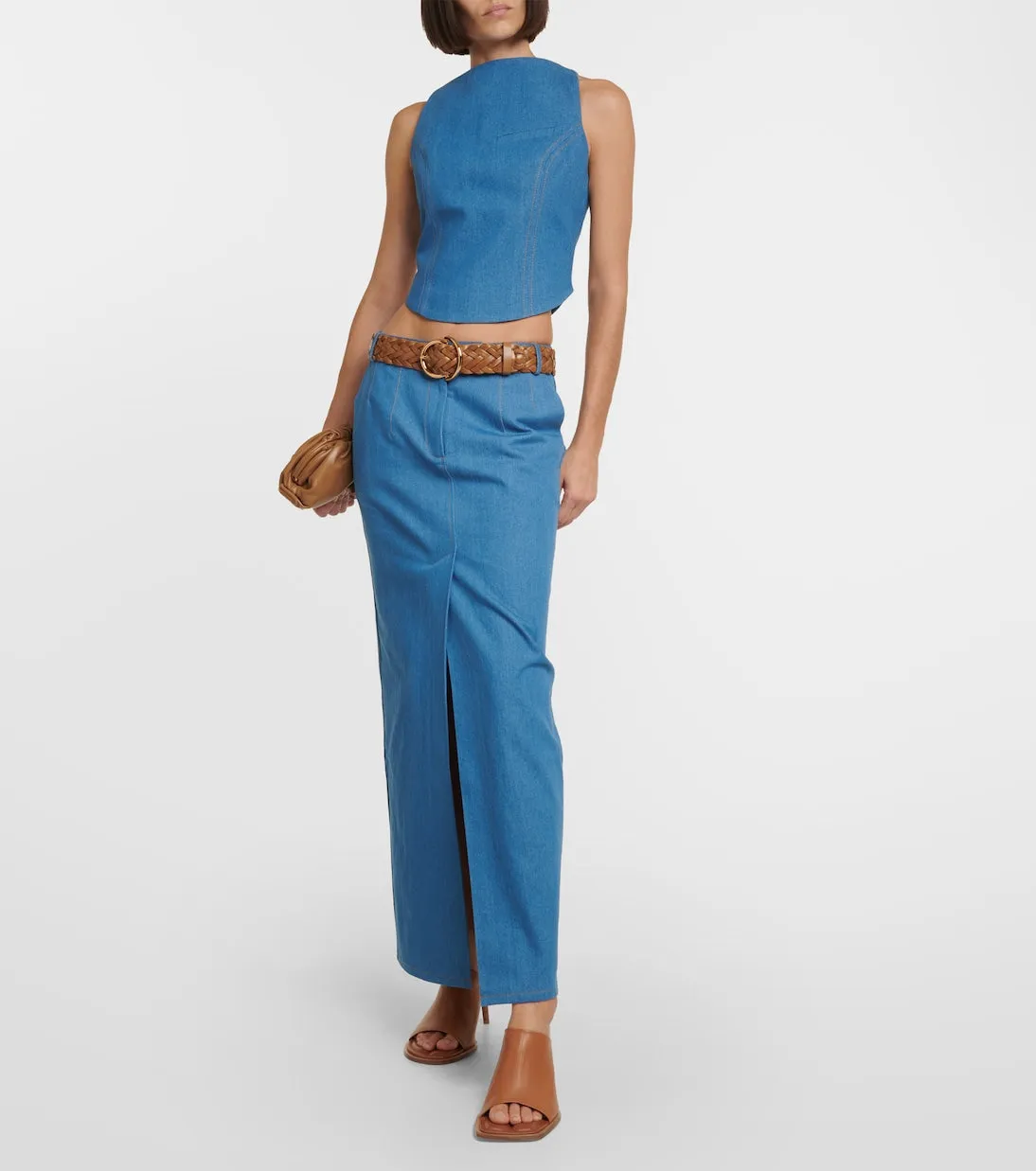 Denim maxi skirt colia Aya Muse, blue