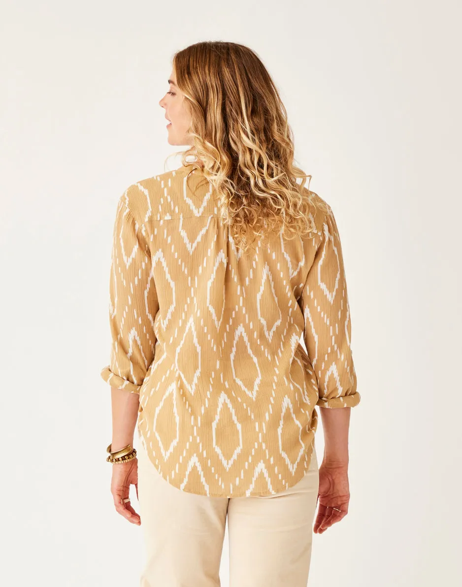 Dylan Gauze Tunic: Camel Diamond
