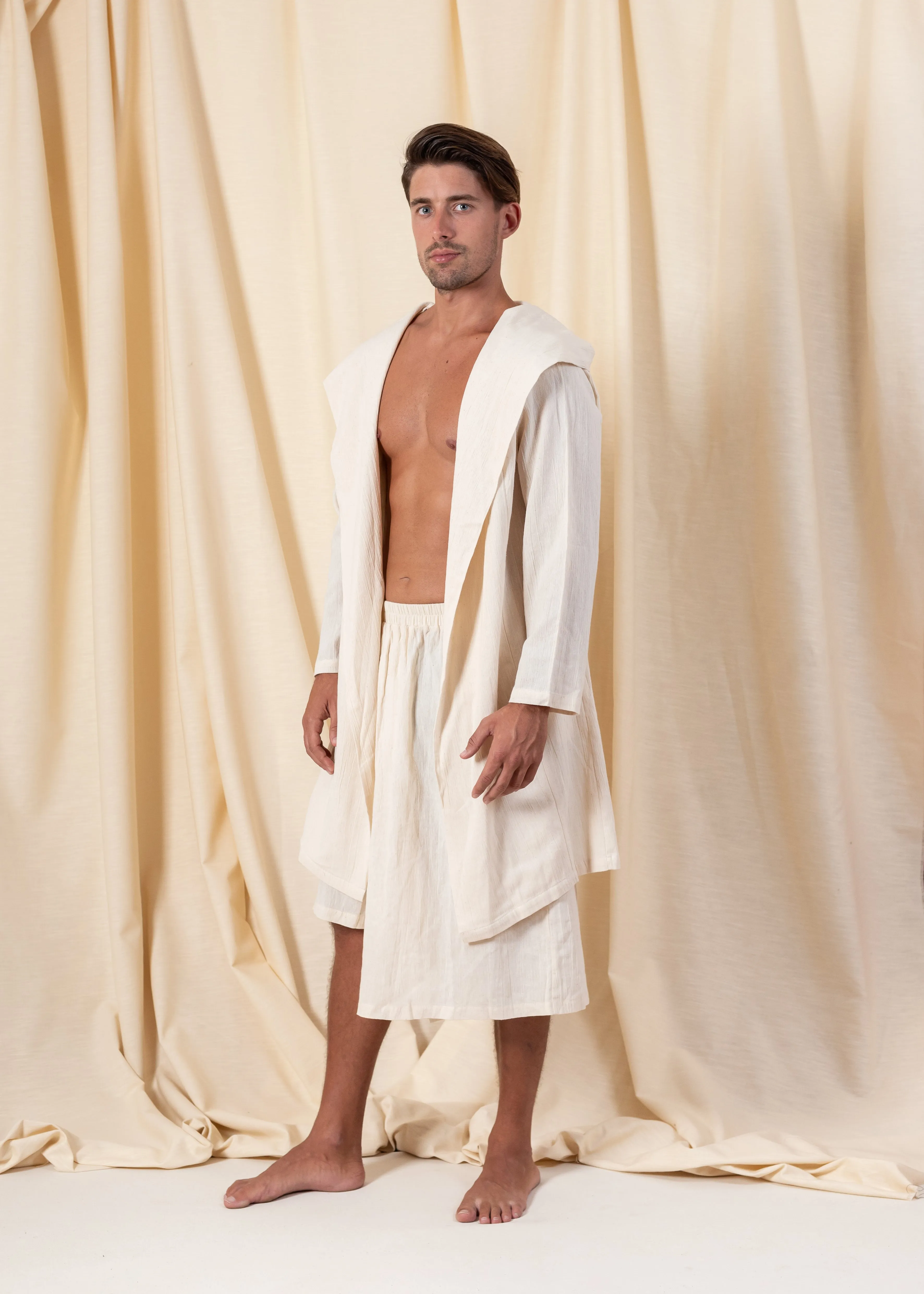 Ecru Bedouin Hoodie Kimono