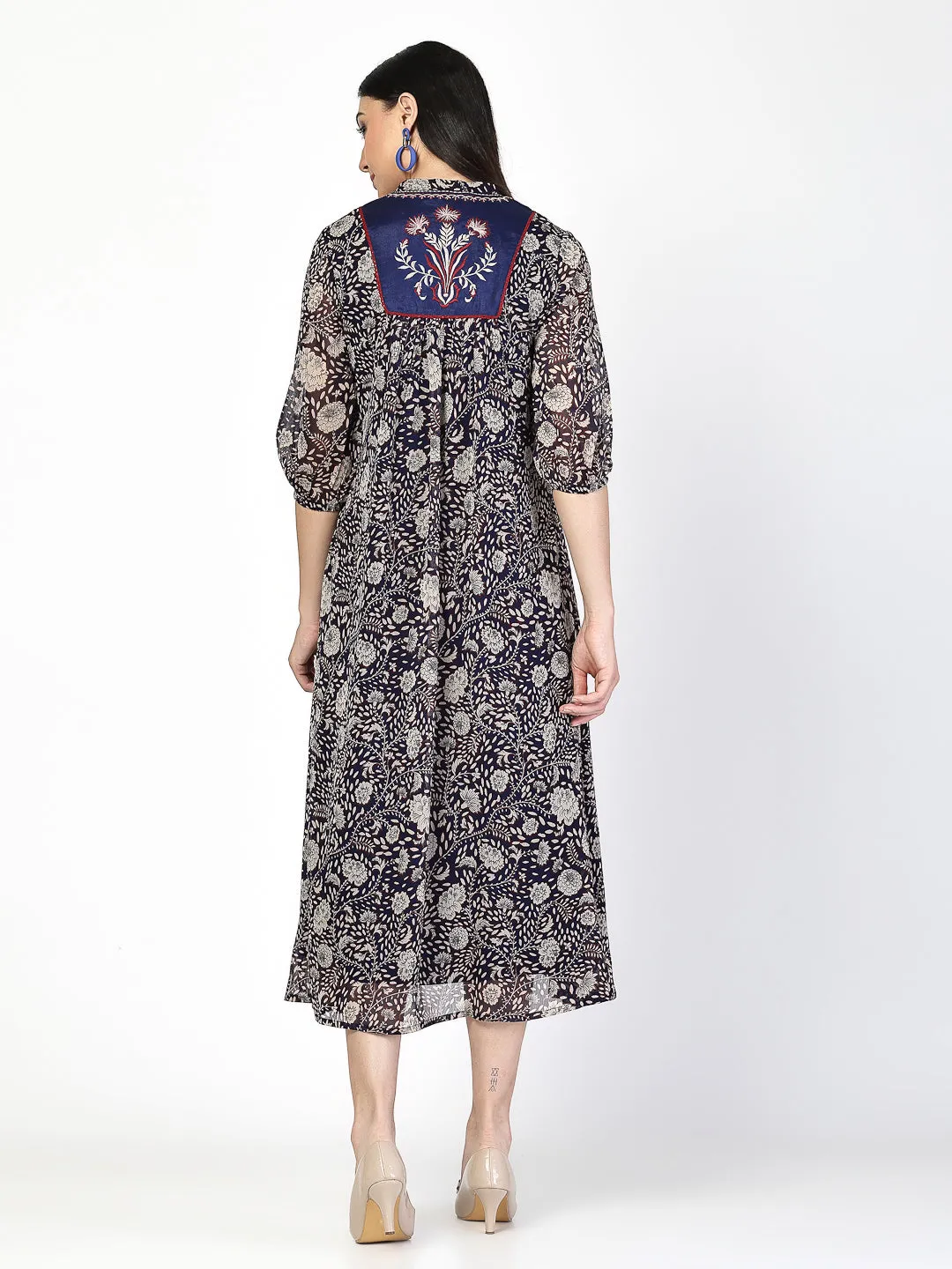 Embroidered A-Line Dress