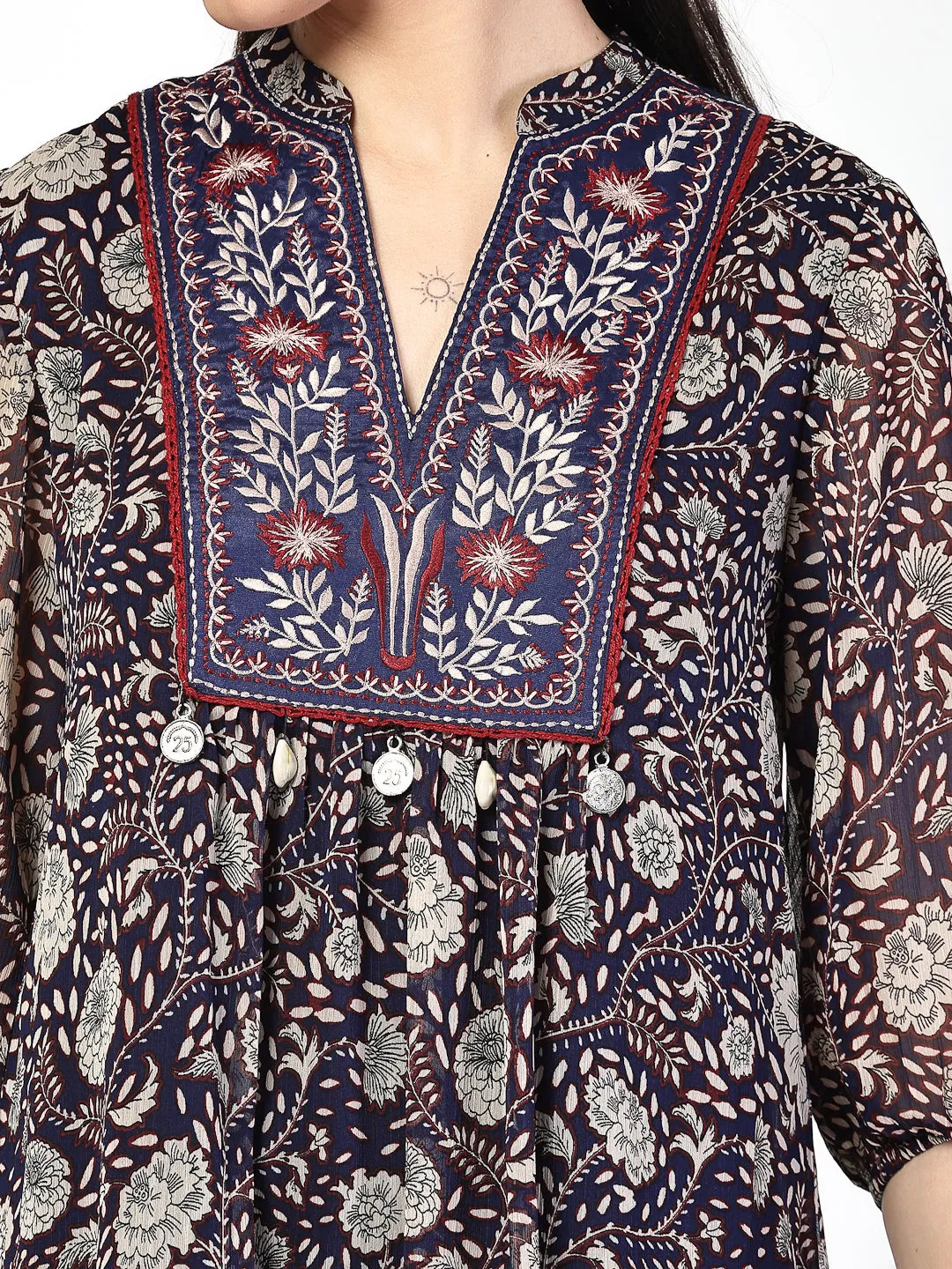 Embroidered A-Line Dress