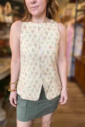 Embroidered Eyelet Vest