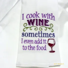 Embroidered Flour Sack Towel, Tea Towel