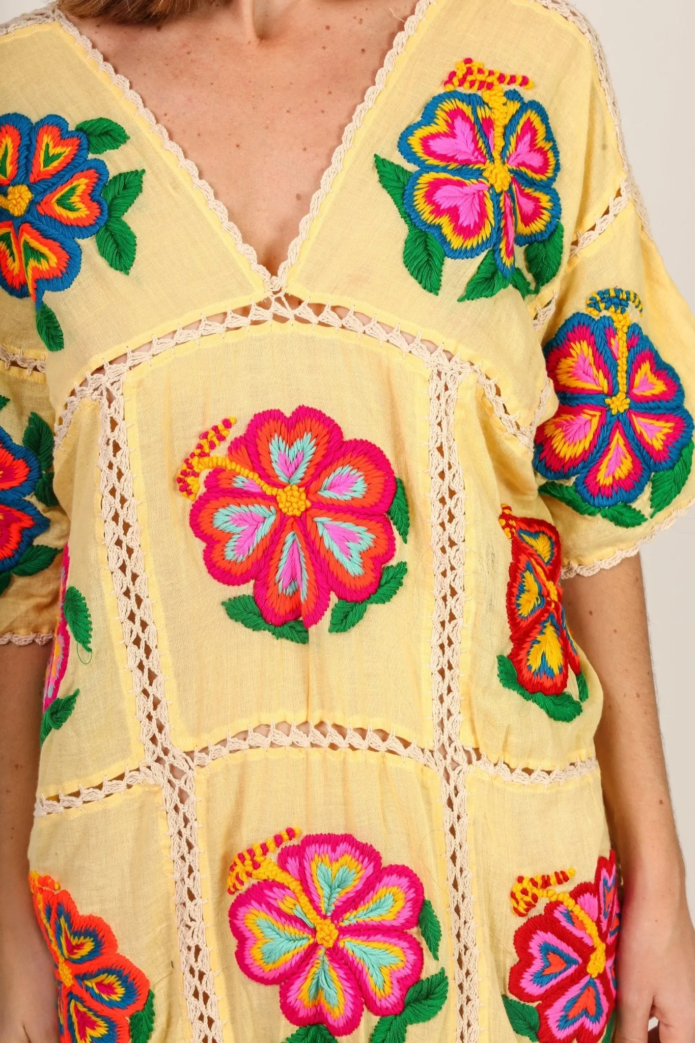 EMBROIDERED KAFTAN DRESS JOSIN
