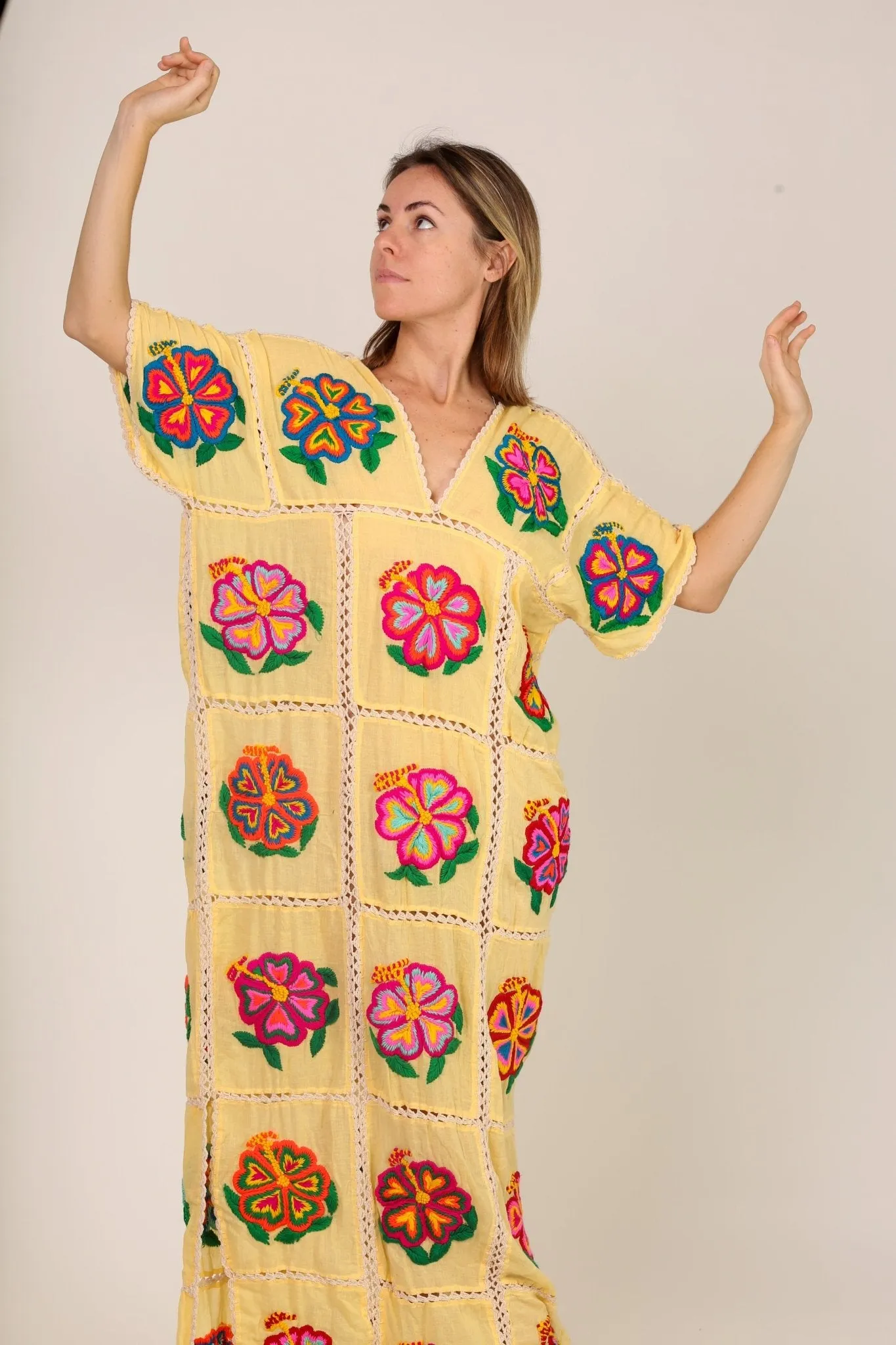 EMBROIDERED KAFTAN DRESS JOSIN
