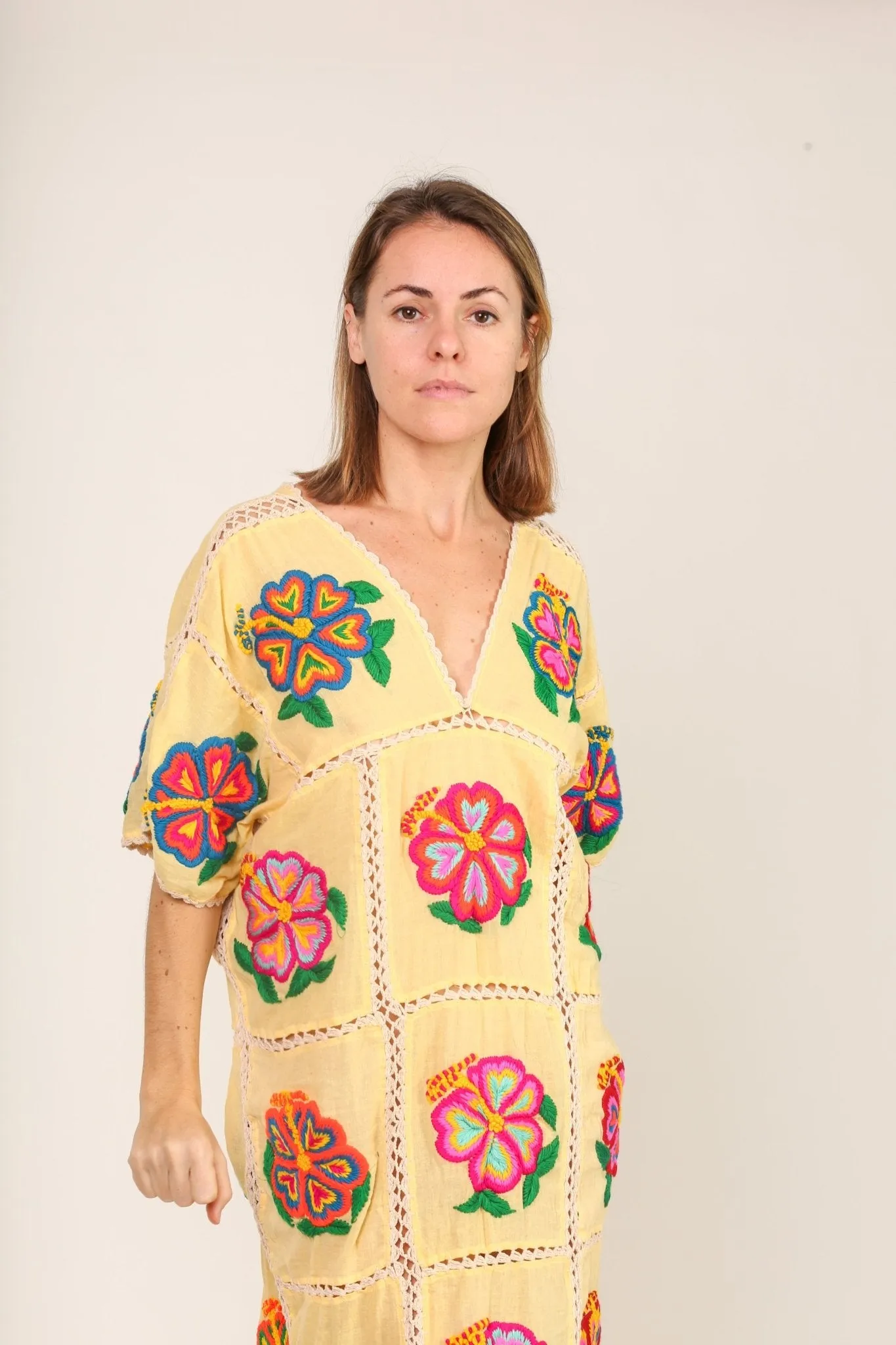 EMBROIDERED KAFTAN DRESS JOSIN