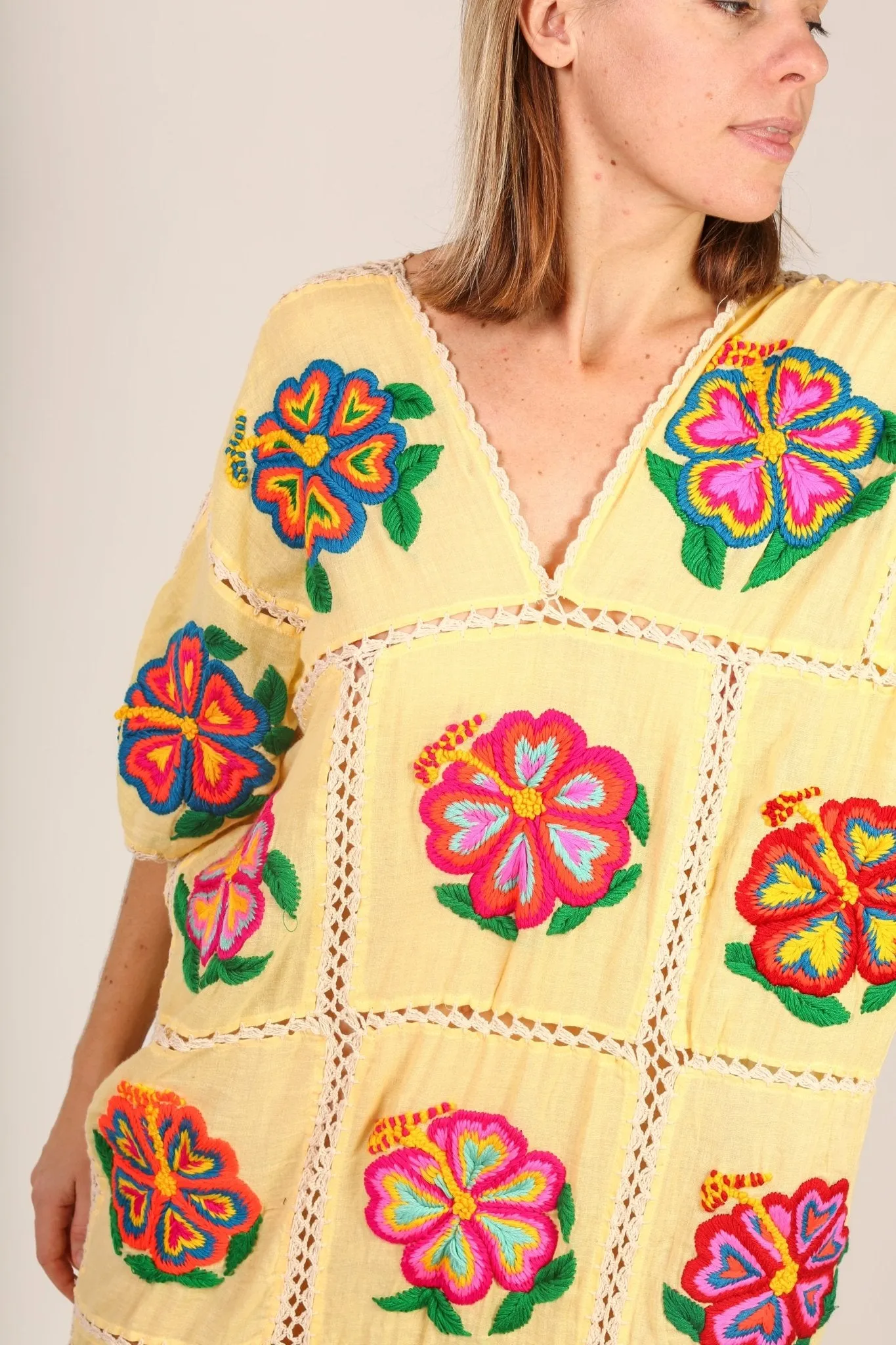 EMBROIDERED KAFTAN DRESS JOSIN