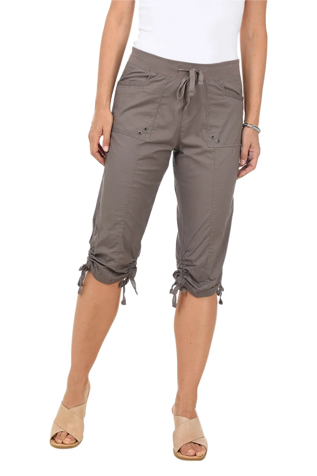 Emma Pull-On Ruched Capri Pant