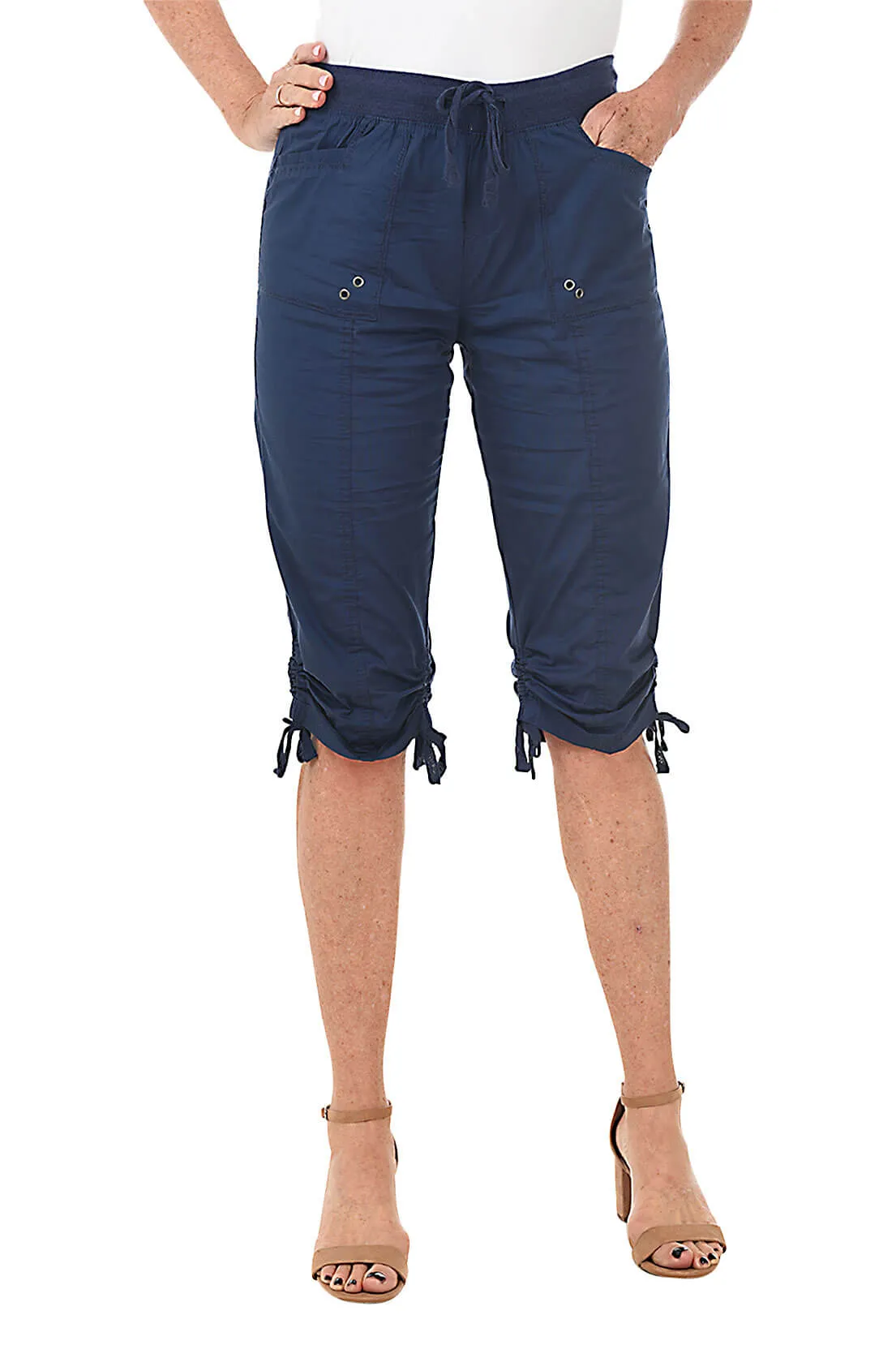 Emma Pull-On Ruched Capri Pant
