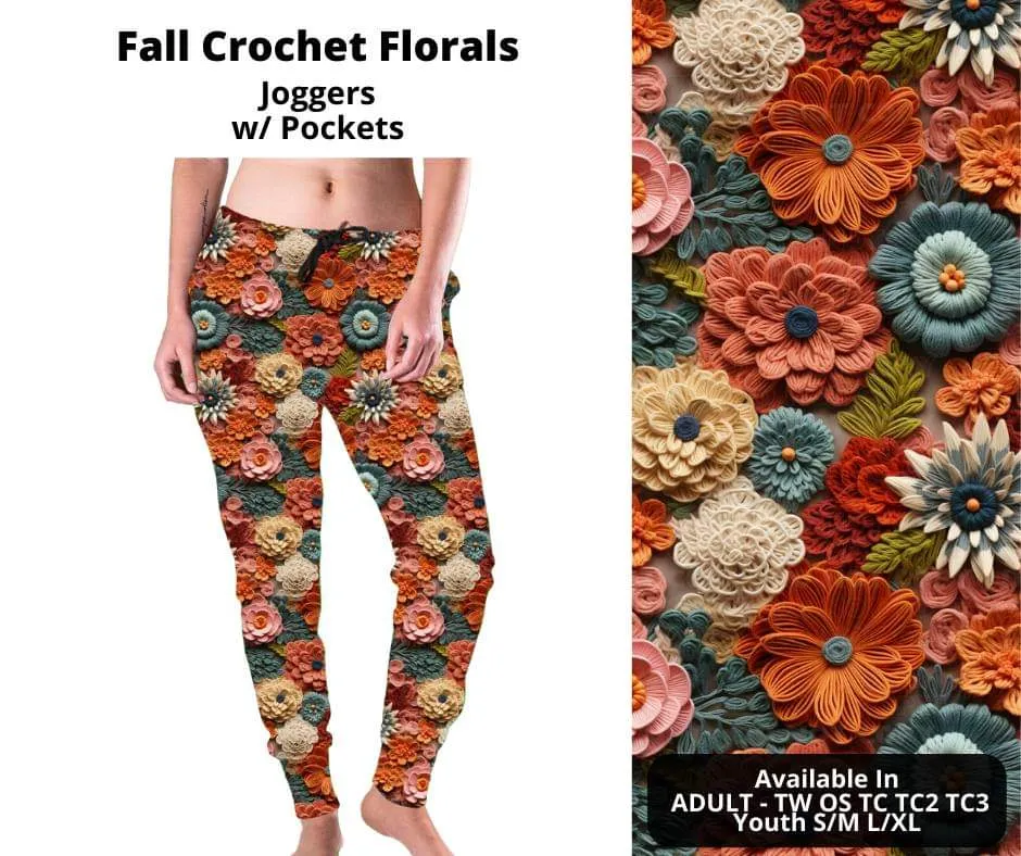 Fall Crochet Florals Joggers by ML&M