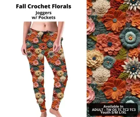 Fall Crochet Florals Joggers by ML&M