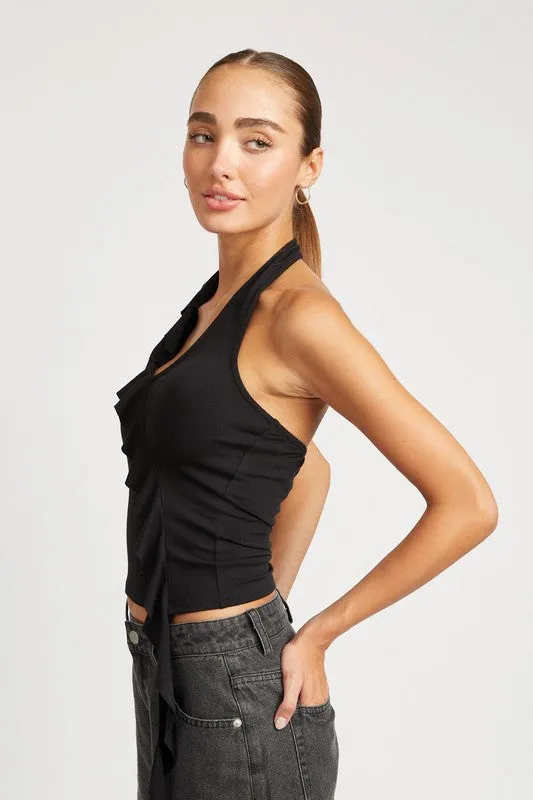Feeling Ruffled Halter Top