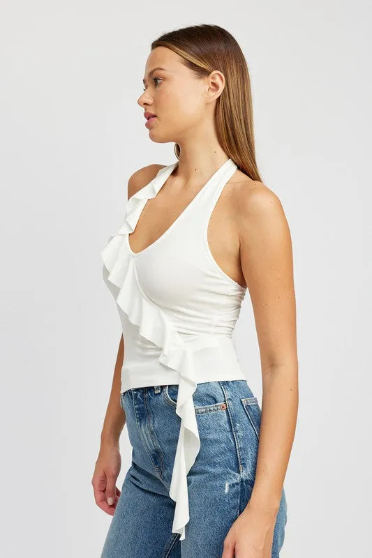 Feeling Ruffled Halter Top