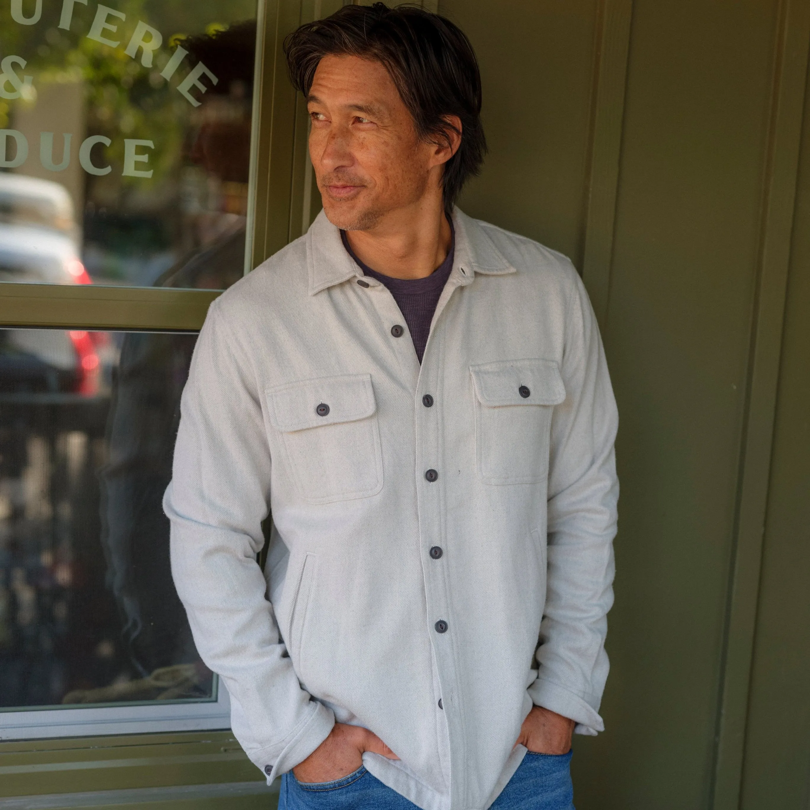 Flannel Twill Shirt Jacket - Glacier Gray