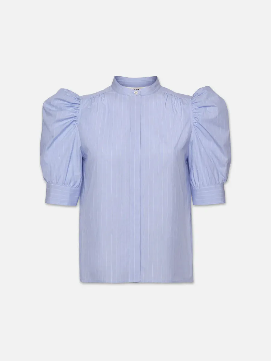 Frame Ruched Puff Sleeve Shirt