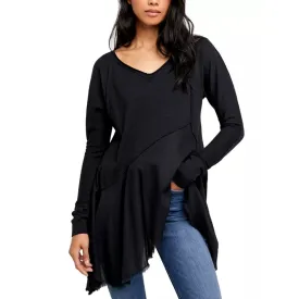Free People Comin In Hot Tunic Top in Black NEW