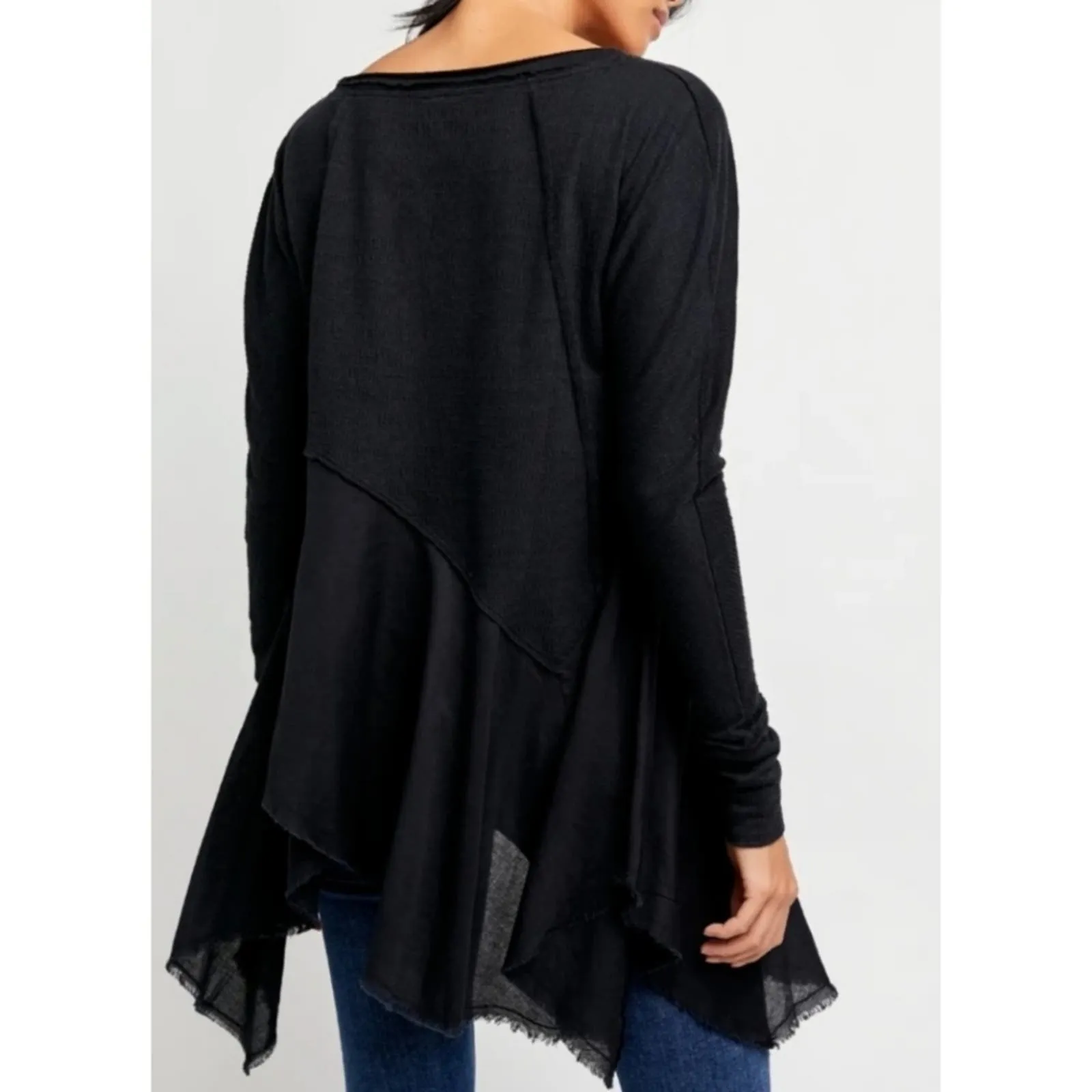 Free People Comin In Hot Tunic Top in Black NEW