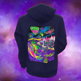 Gecko Space Tiki - Midnight Navy Hoodie