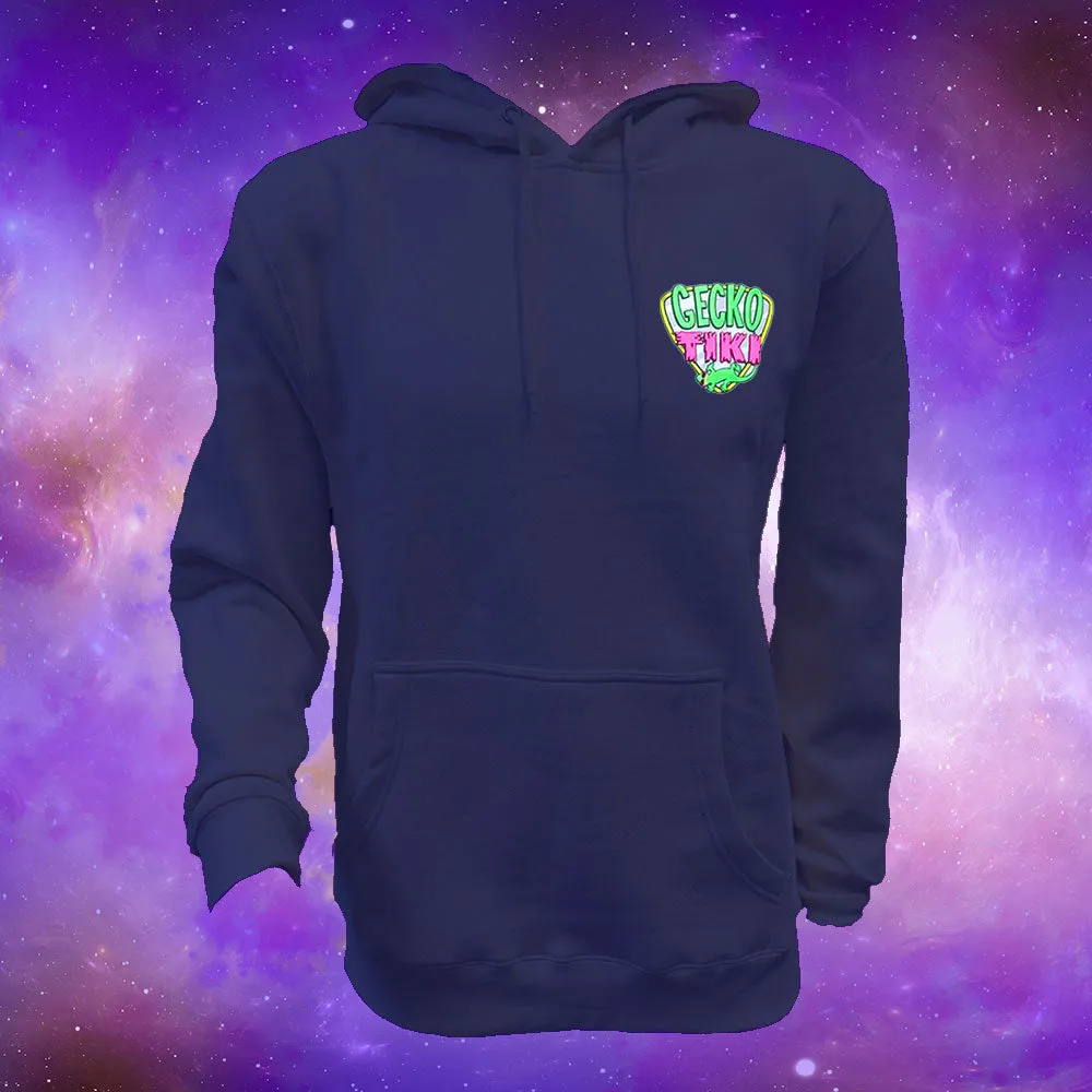 Gecko Space Tiki - Midnight Navy Hoodie