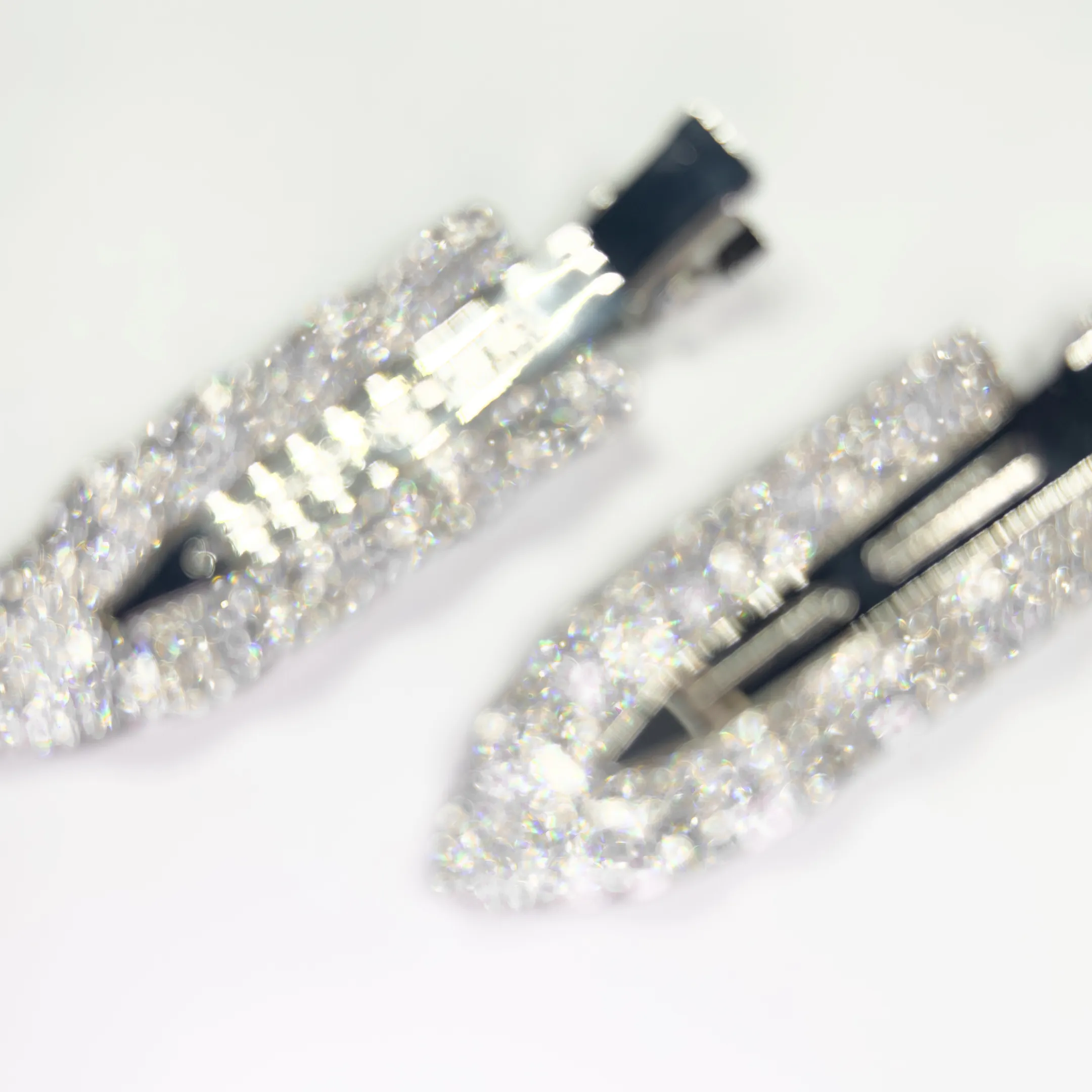 Gemstone Ruffle Hair Clips