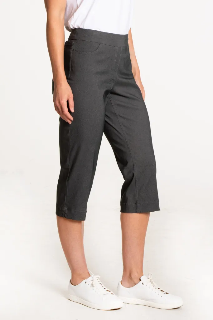 Golf Capri Pants With Pockets - Charcoal