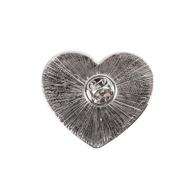 Goth Mum Mom Black Heart Pin Badge