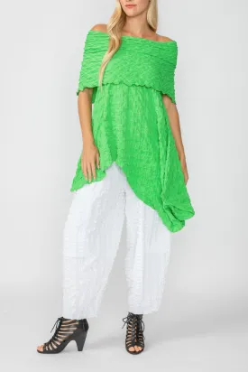Green Cowl Neck Asymmetrical Top