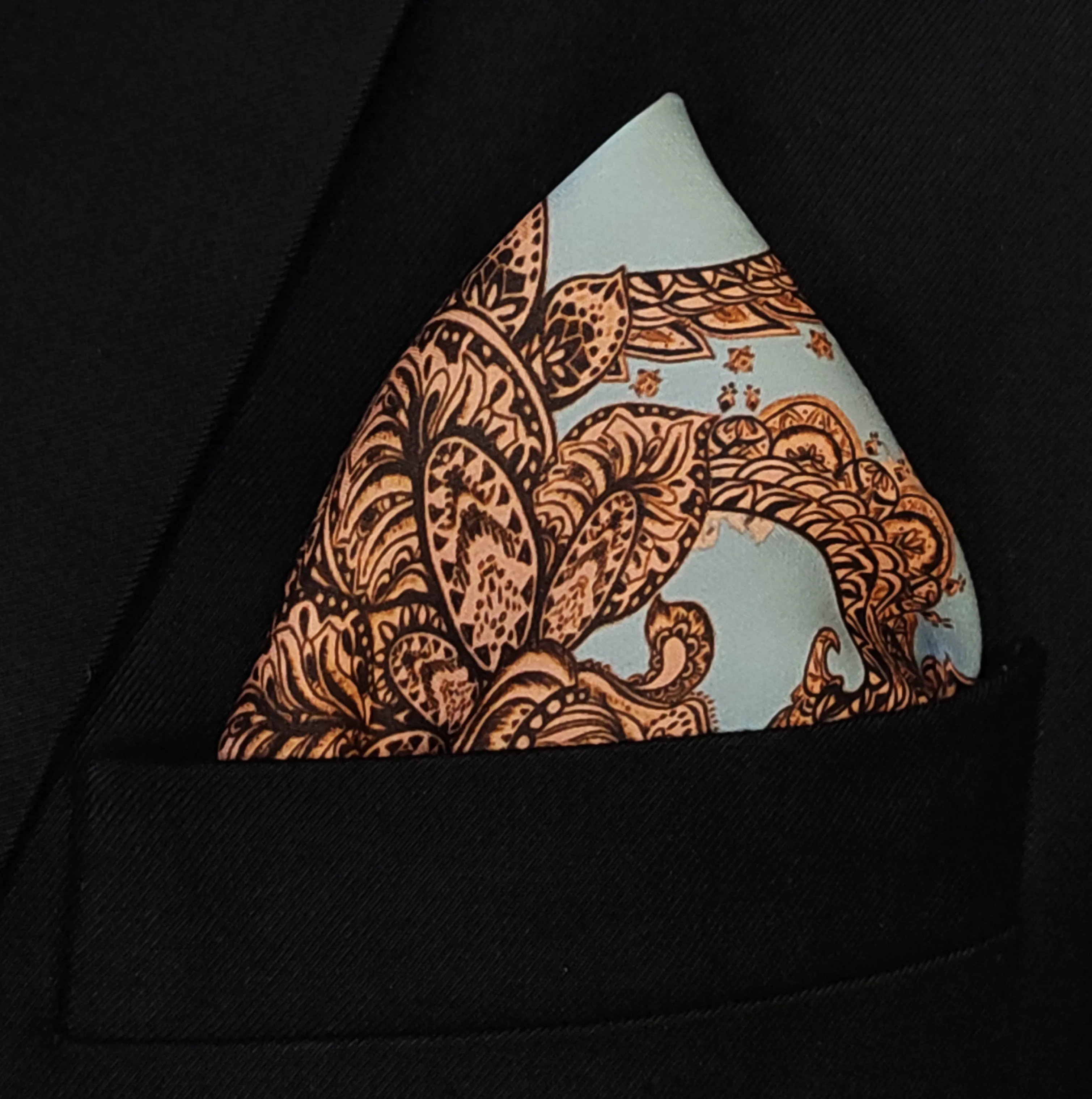 Grey BOX PLEATED - silk Pocket squares