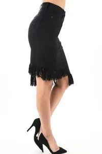HAMMER HIGH ASYMMETRIC DENIM SKIRT