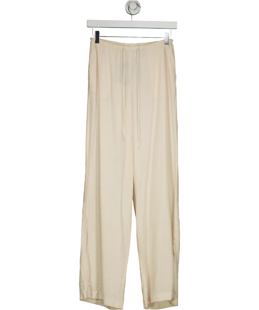 H&M Cream Wide Leg Trousers UK XS