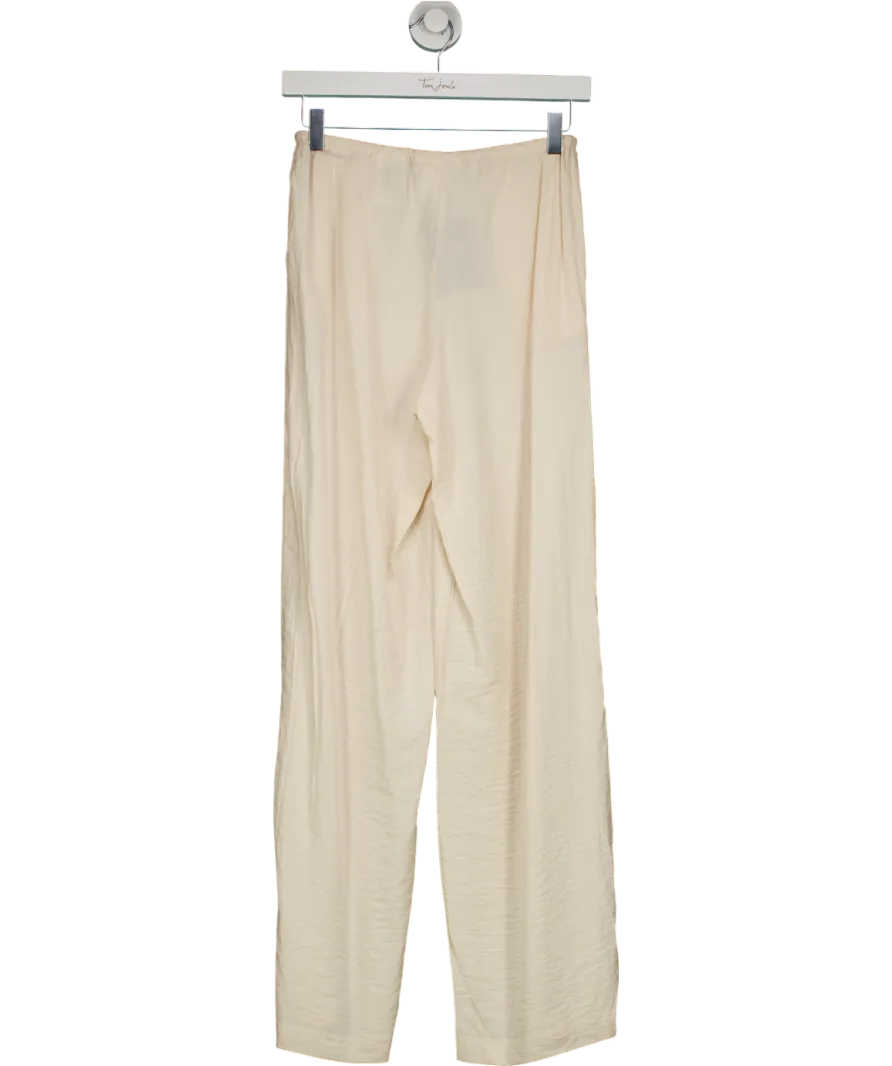 H&M Cream Wide Leg Trousers UK XS