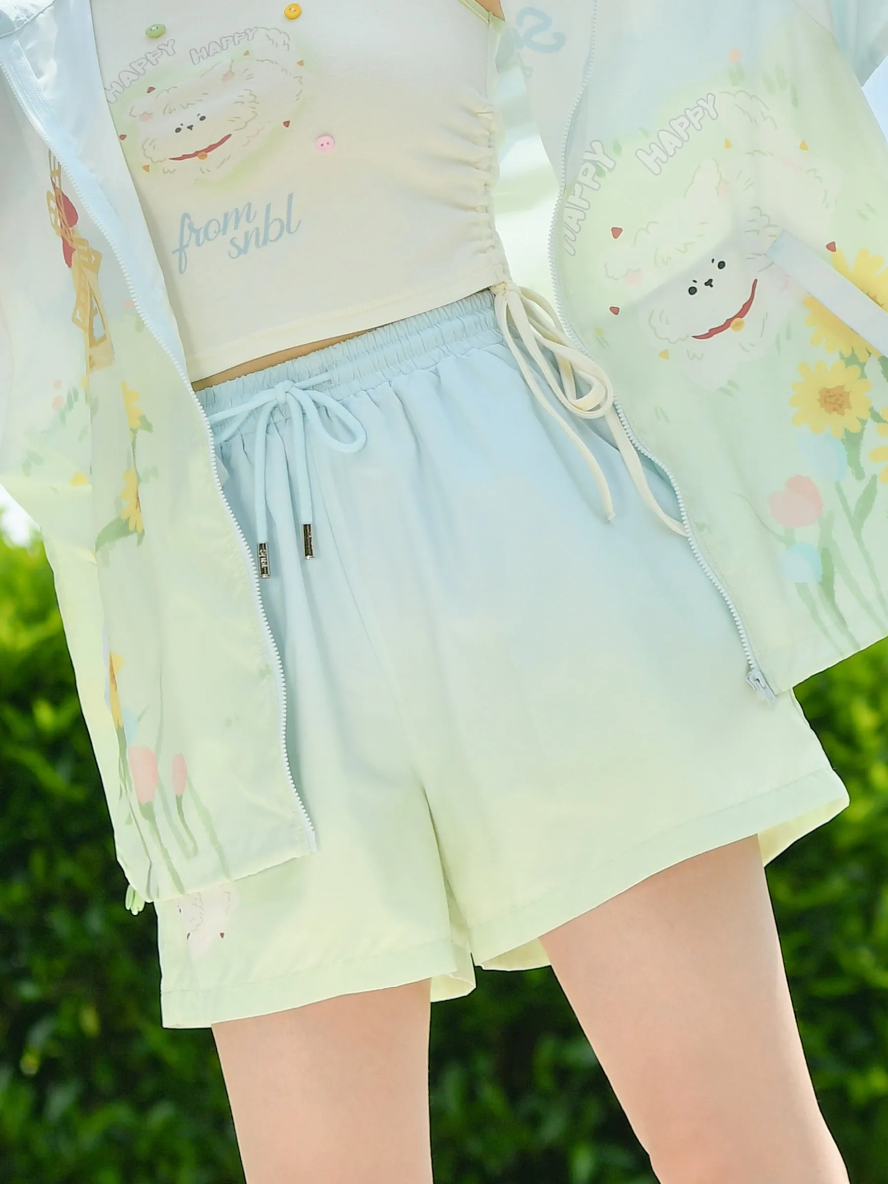 Happy Puppy UPF50  Gradient High Waist Shorts