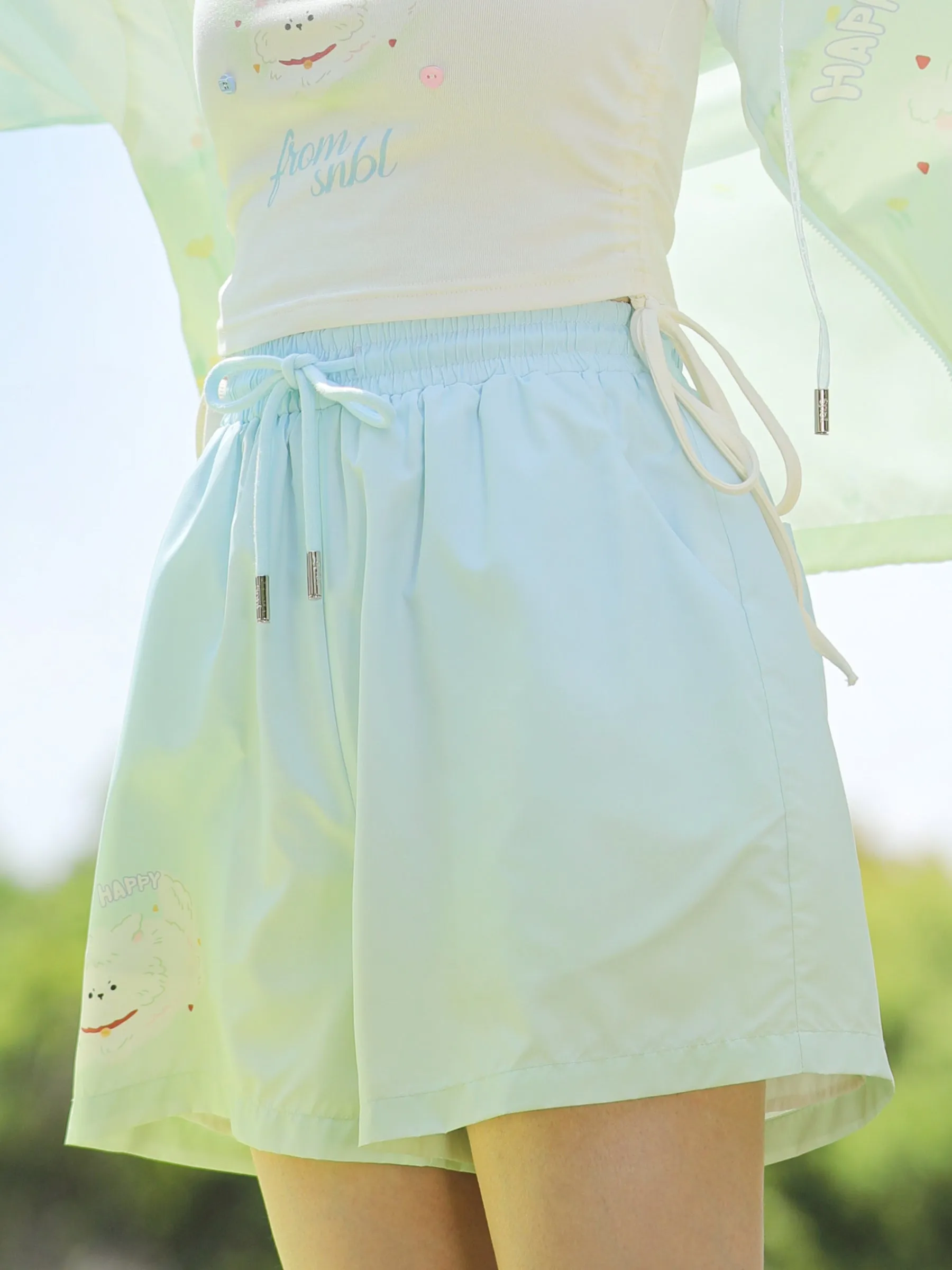 Happy Puppy UPF50  Gradient High Waist Shorts