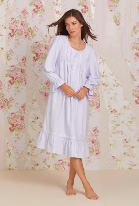 Heritage Cotton Flannel Embroidery Waltz Nightgown- Peri
