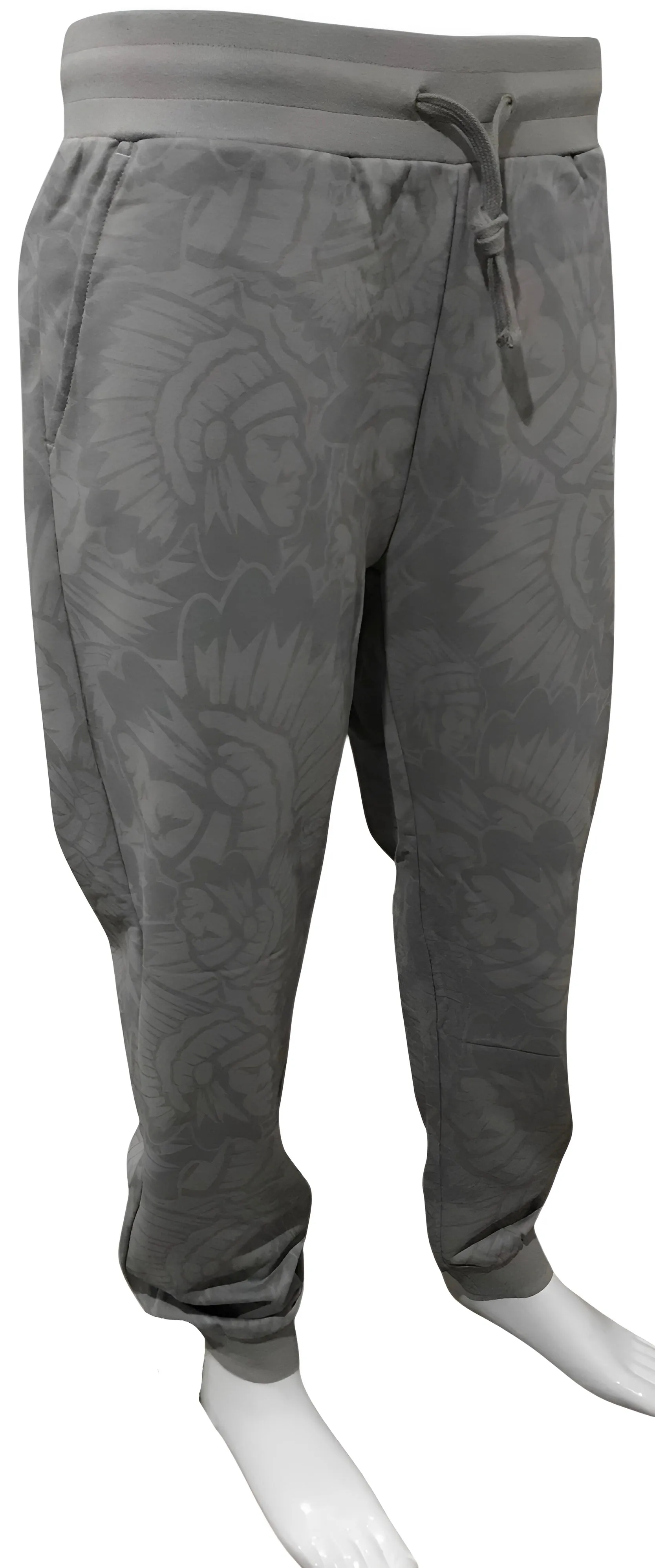 ^HUSTLE GANG^ (GREY) ~PROMINENT~ KNIT JOGGER SWEATPANTS