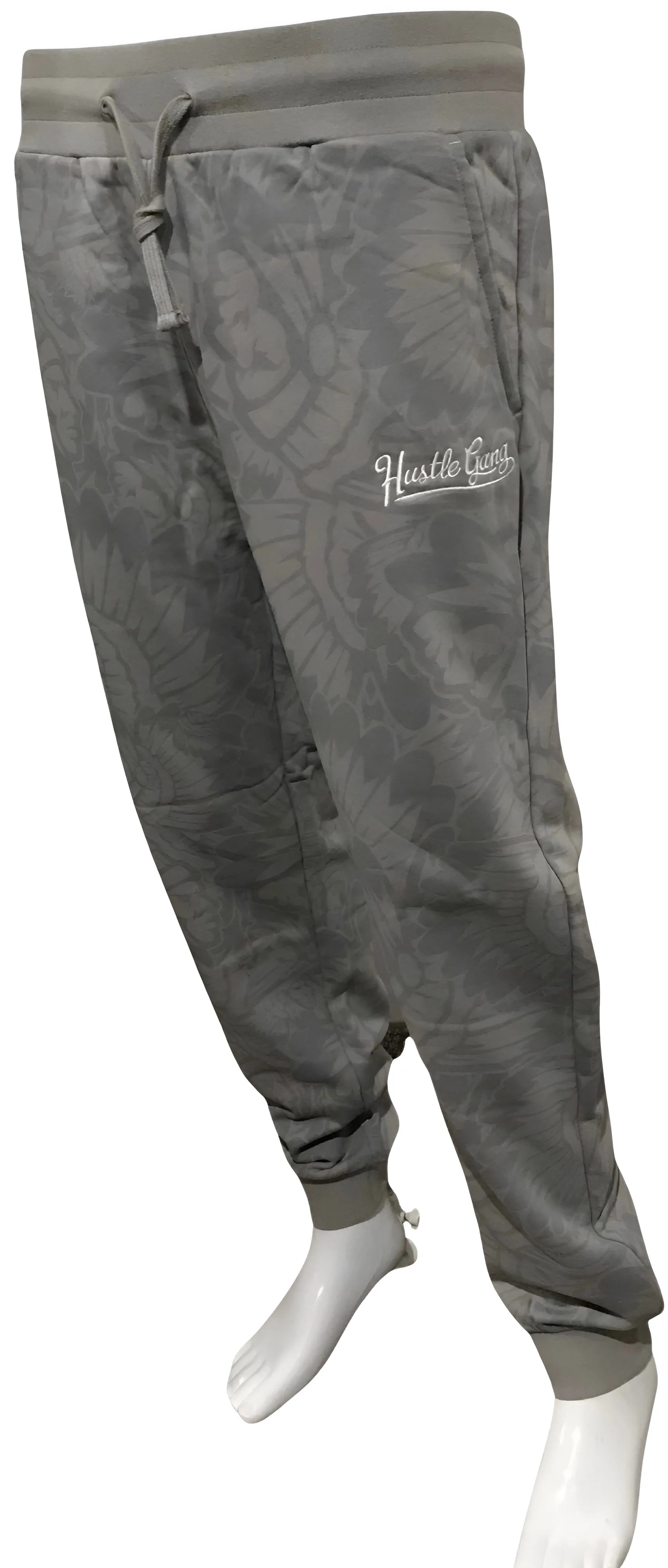 ^HUSTLE GANG^ (GREY) ~PROMINENT~ KNIT JOGGER SWEATPANTS