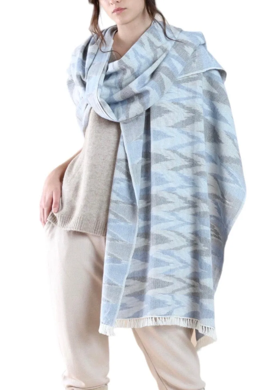 IKAT WRAP  BLUE GREY