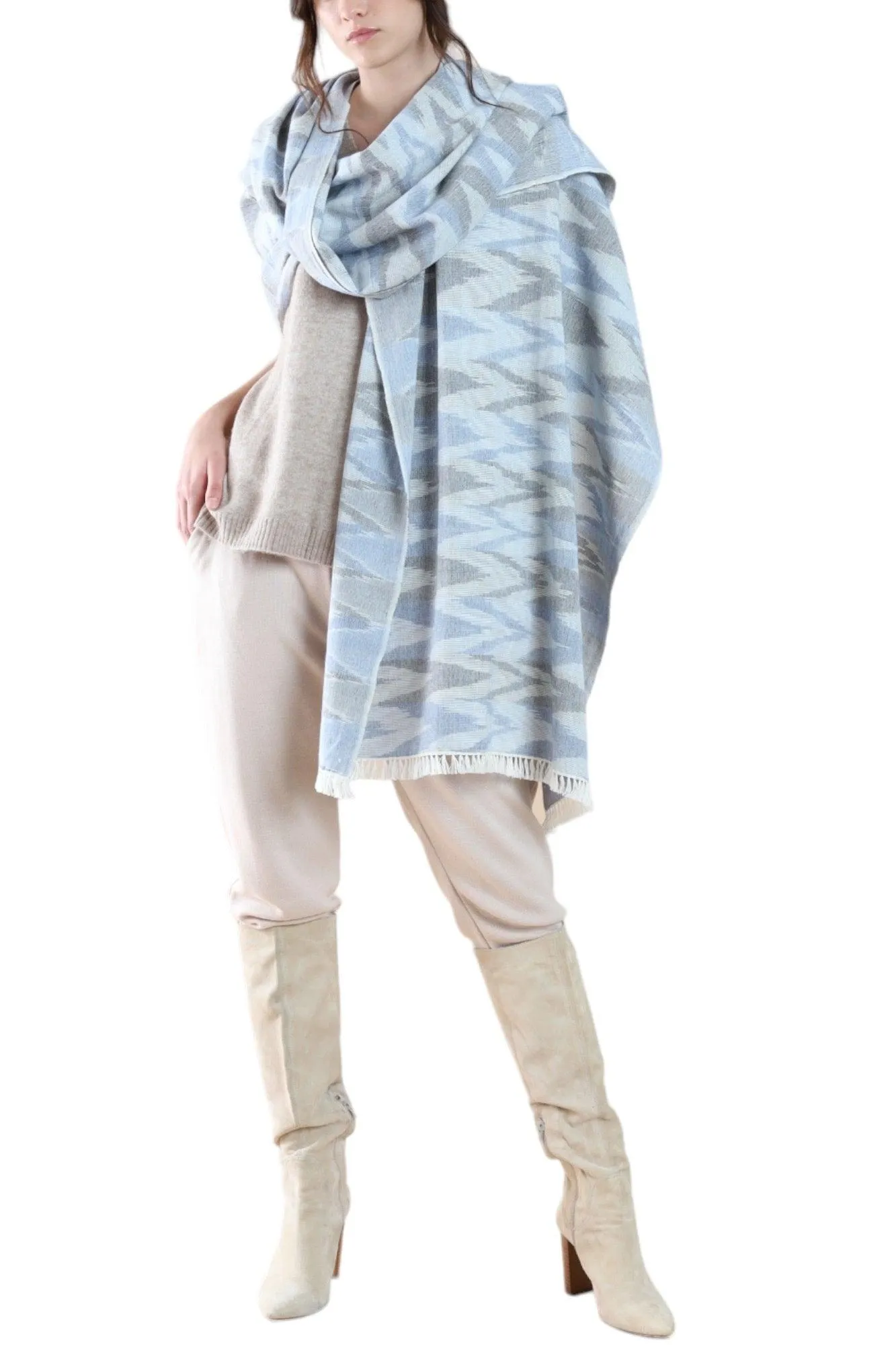 IKAT WRAP  BLUE GREY