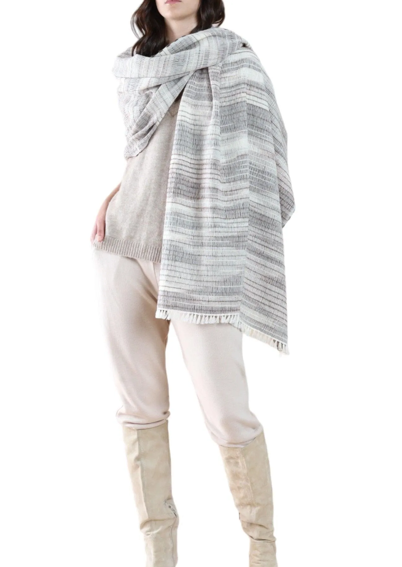 IKAT WRAP  BROWN CREAM