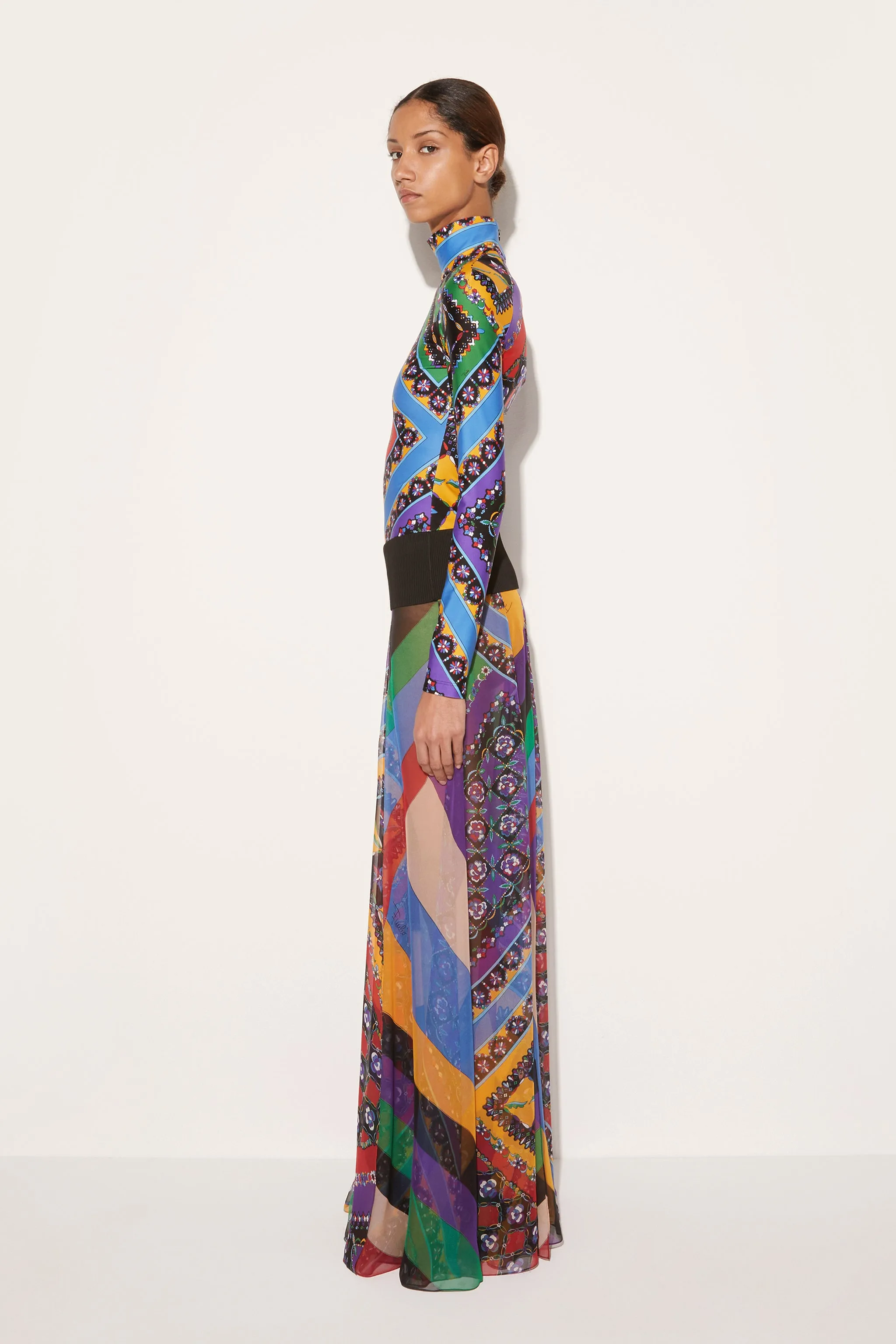 Iride And Festa-Print Silk Skirt