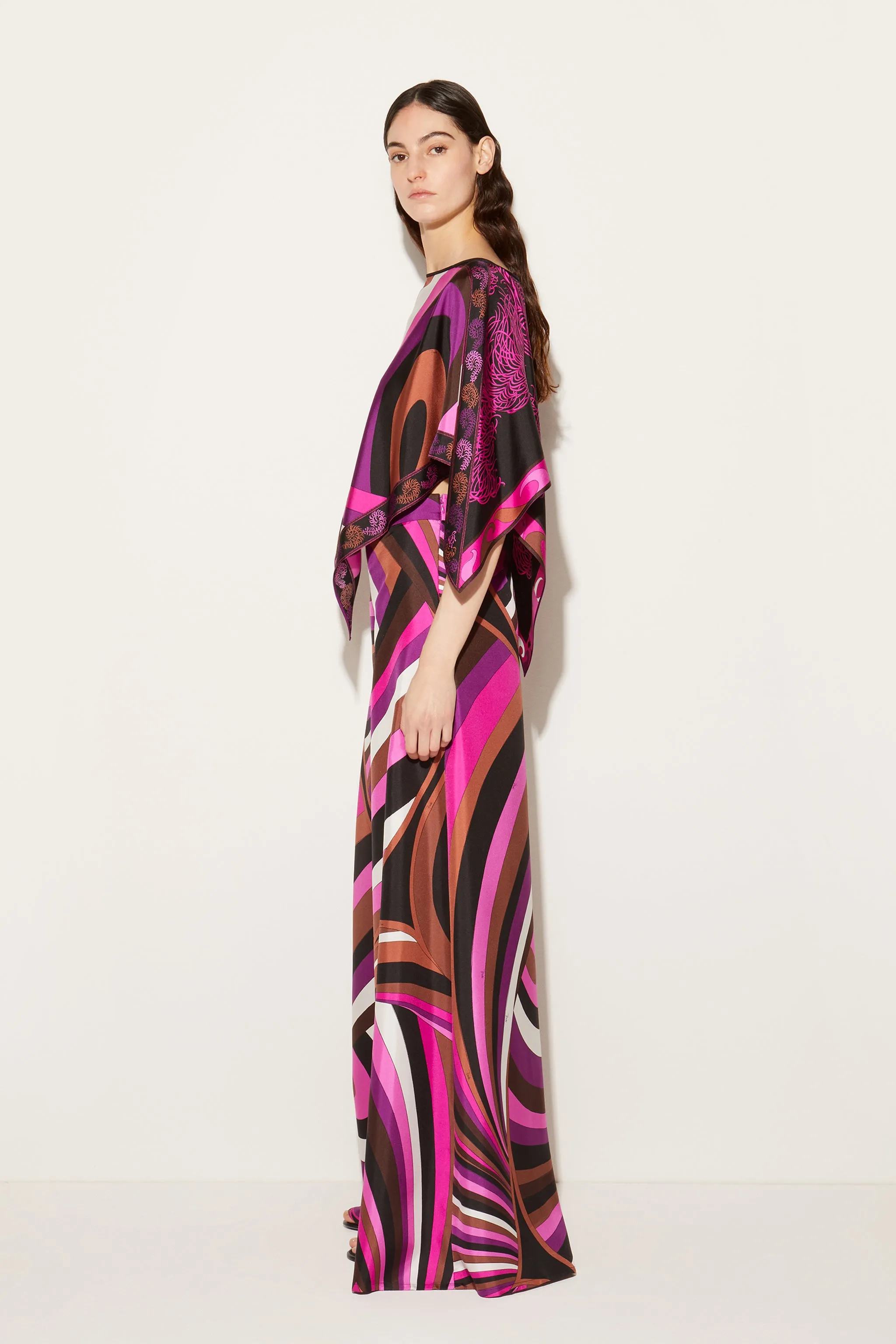 Iride-Print Silk-Twill Trousers