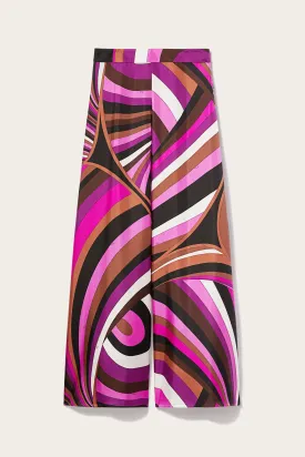Iride-Print Silk-Twill Trousers