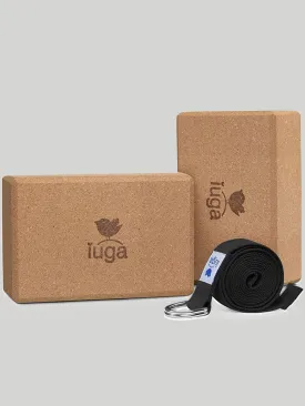 IUGA 2 Packs Yoga Blocks With Yoga Strap