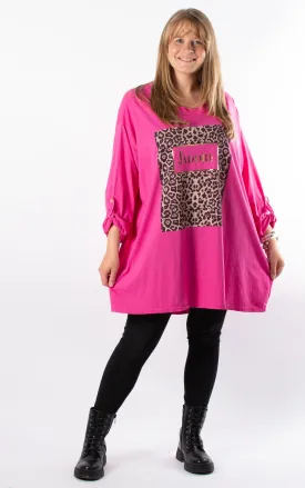 J'Adore Leopard Print T | Hot Pink