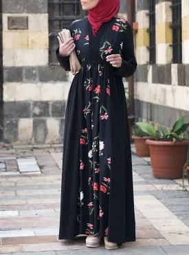 Jamilah Print and Lace Abaya